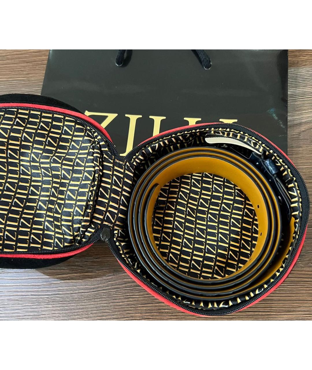 ZILLI Черный ремень из экзотической кожи, фото 3