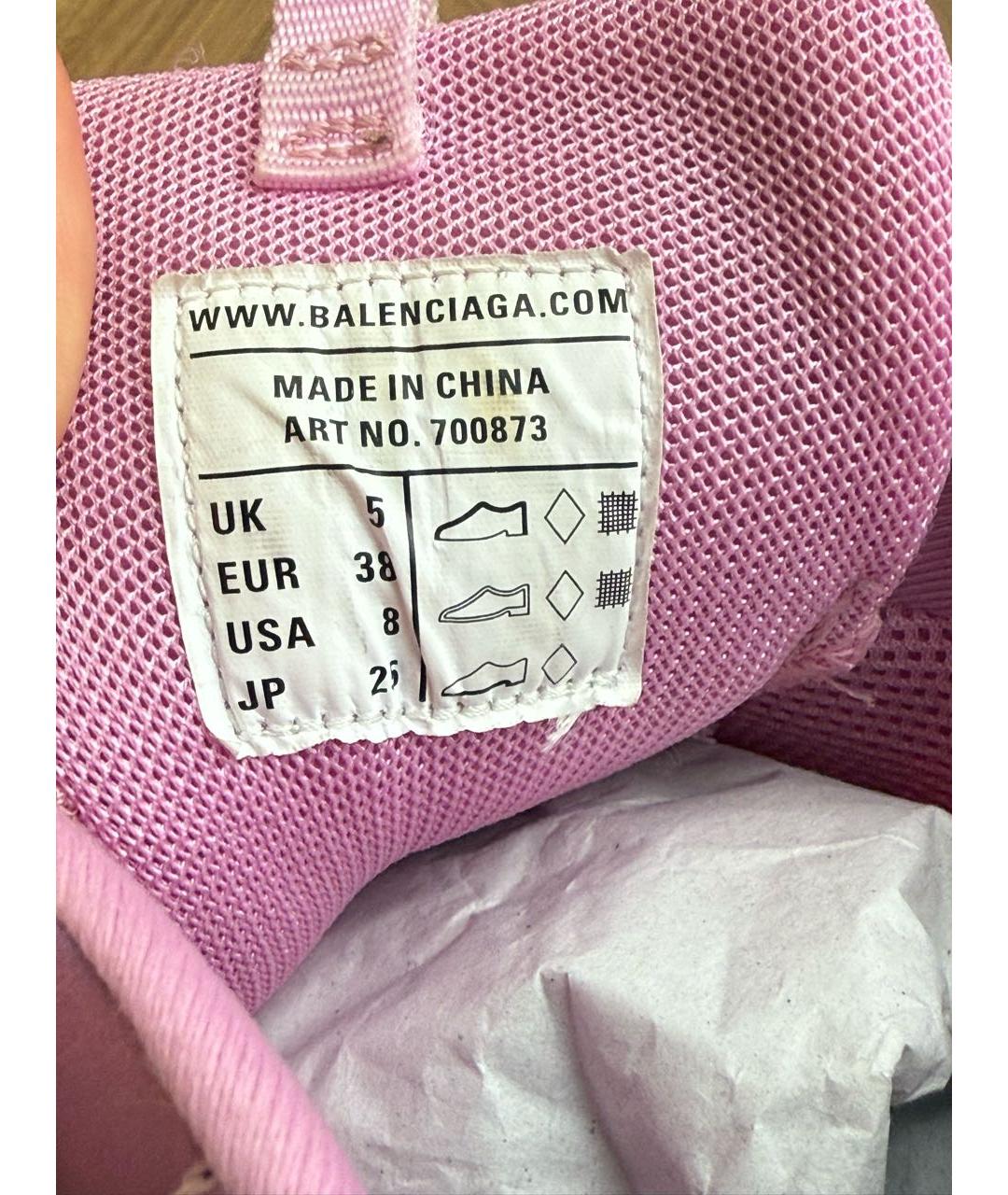 BALENCIAGA Розовые синтетические кроссовки, фото 4