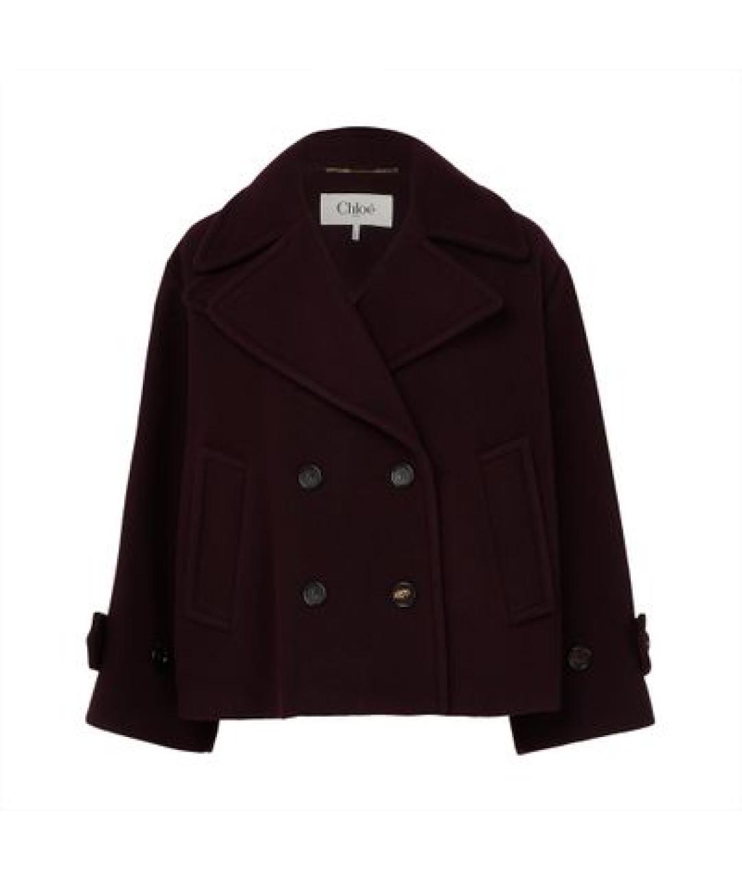 CHLOE Бордовое шерстяное пальто, фото 1