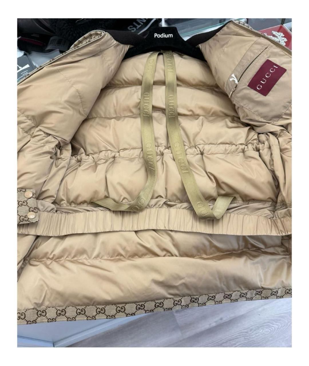 GUCCI Бежевый хлопковый пуховик, фото 3