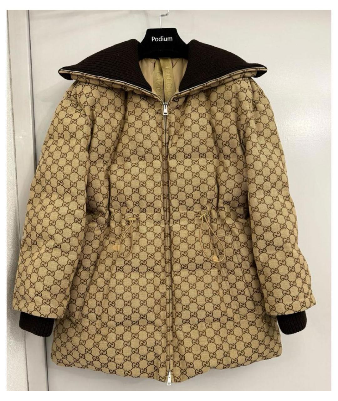 GUCCI Бежевый хлопковый пуховик, фото 5