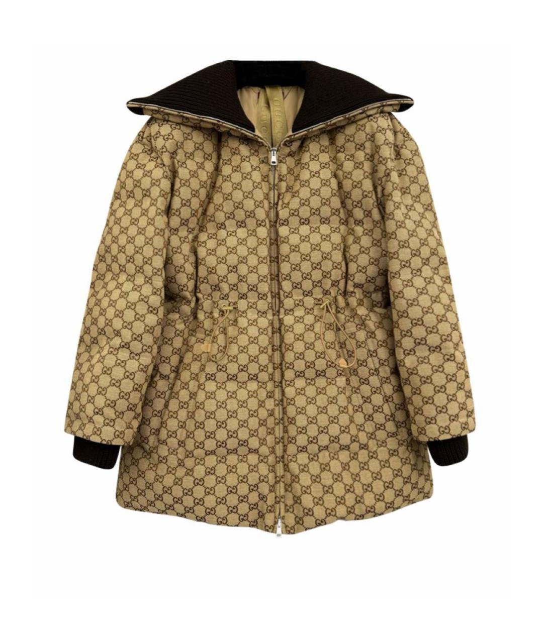 GUCCI Бежевый хлопковый пуховик, фото 1