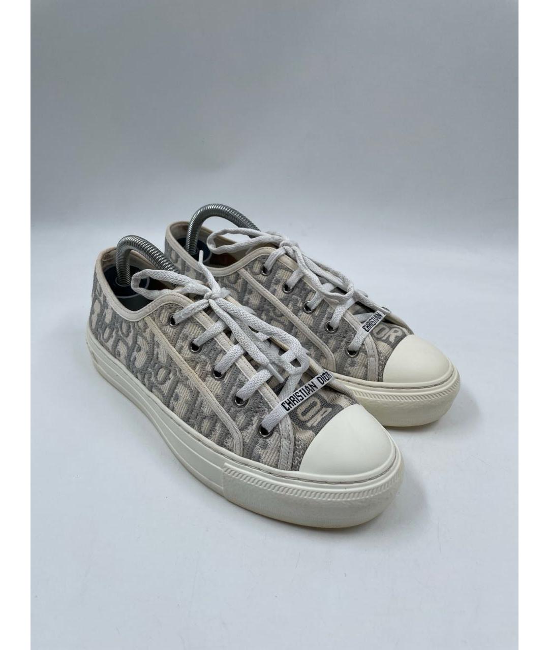 CHRISTIAN DIOR Белые текстильные кеды, фото 3