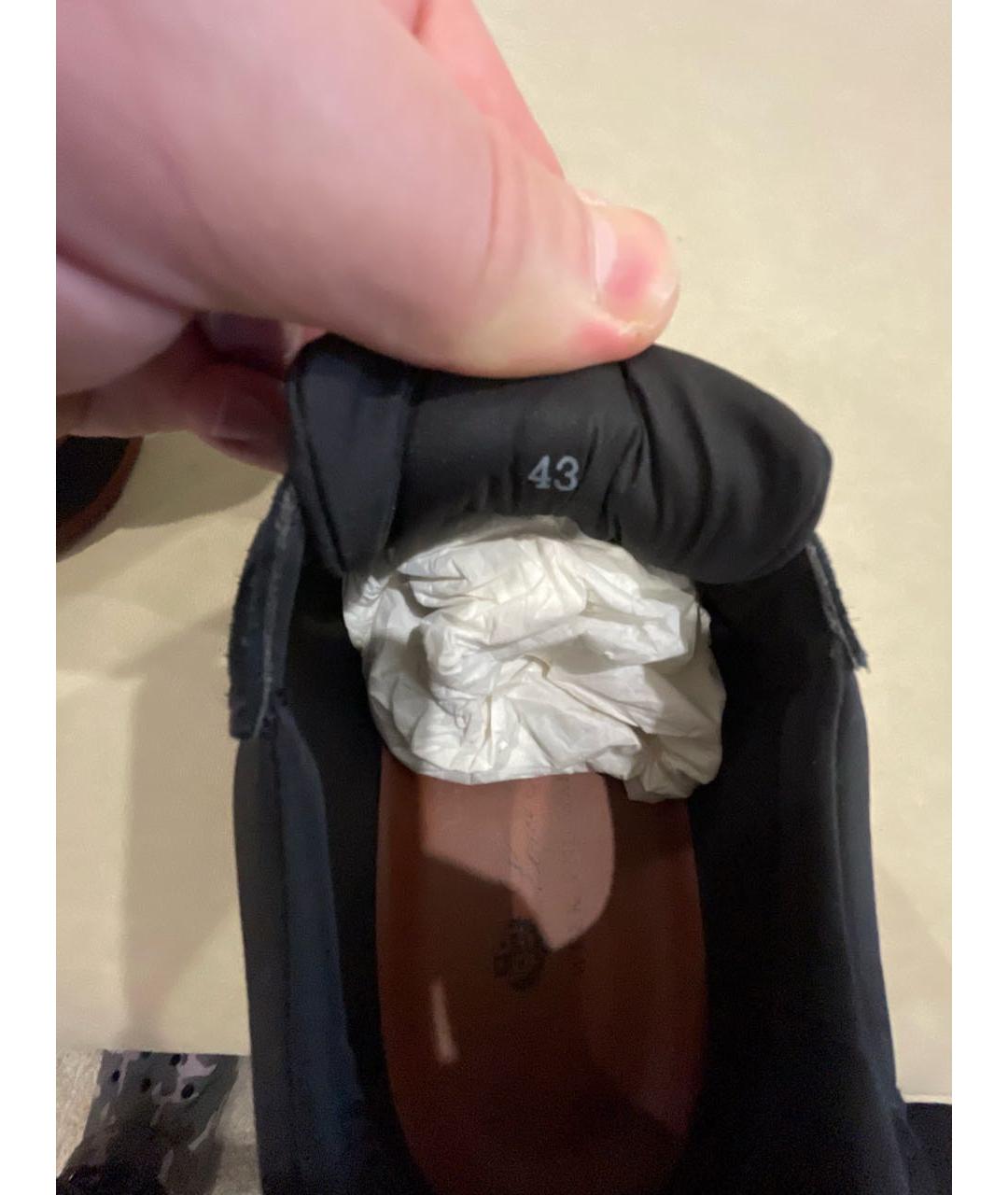 LORO PIANA Черные замшевые низкие кроссовки / кеды, фото 6