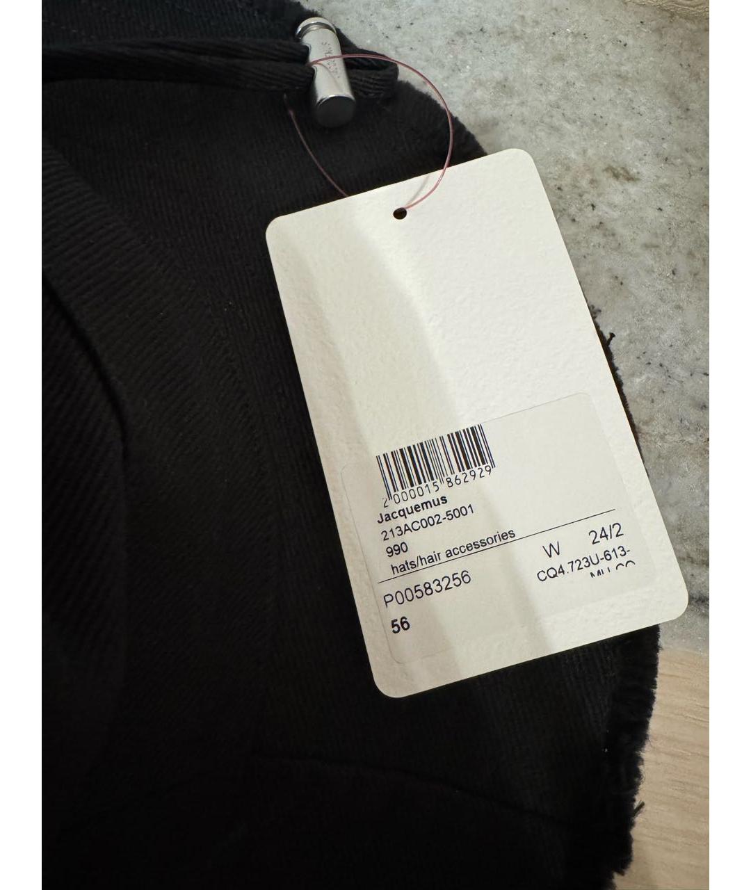 JACQUEMUS Черная хлопковая панама, фото 6