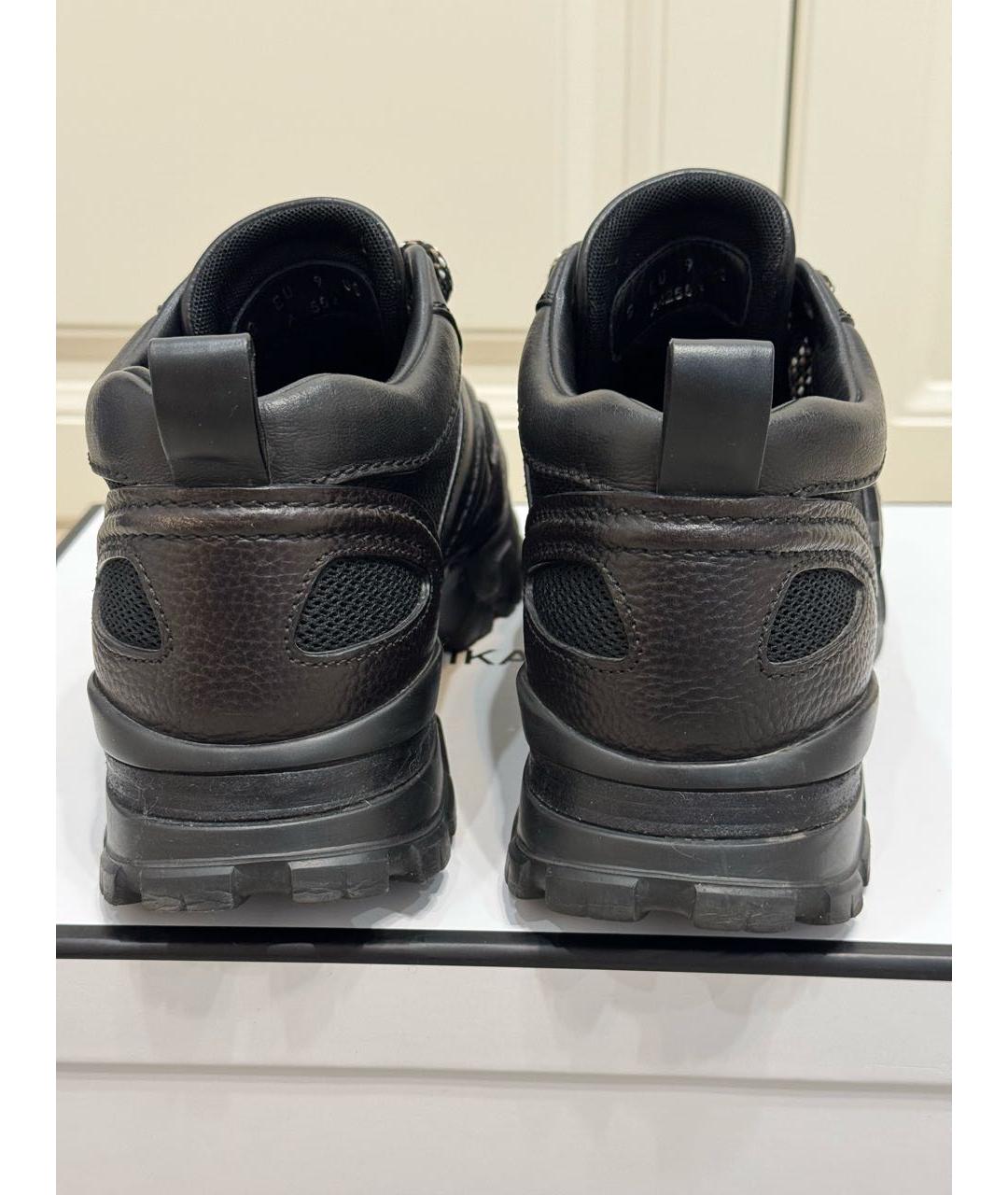 ERMENEGILDO ZEGNA XXX Черные кожаные низкие ботинки, фото 4