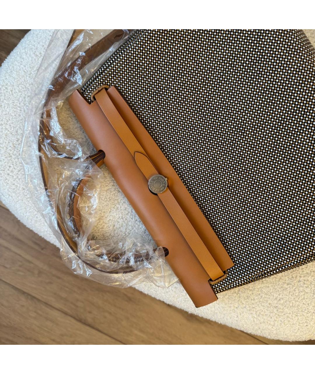 HERMES Коричневая тканевая сумка через плечо, фото 4