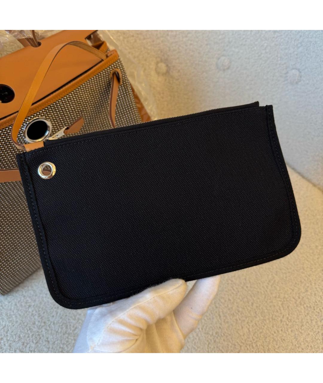 HERMES Коричневая тканевая сумка через плечо, фото 7