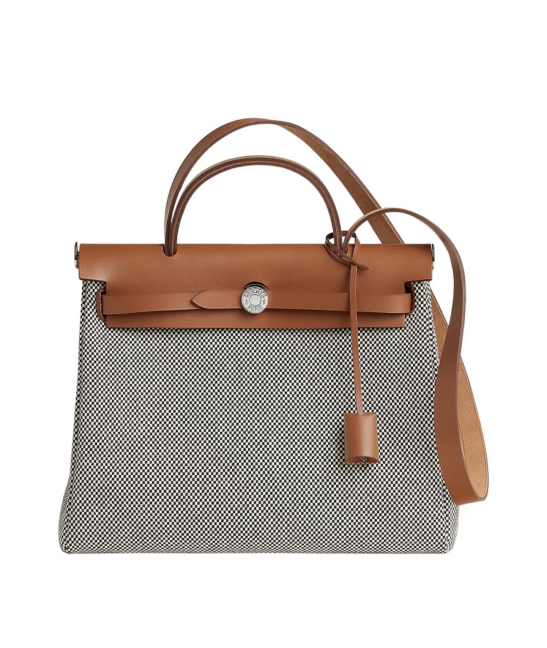 HERMES Коричневая тканевая сумка через плечо, фото 1