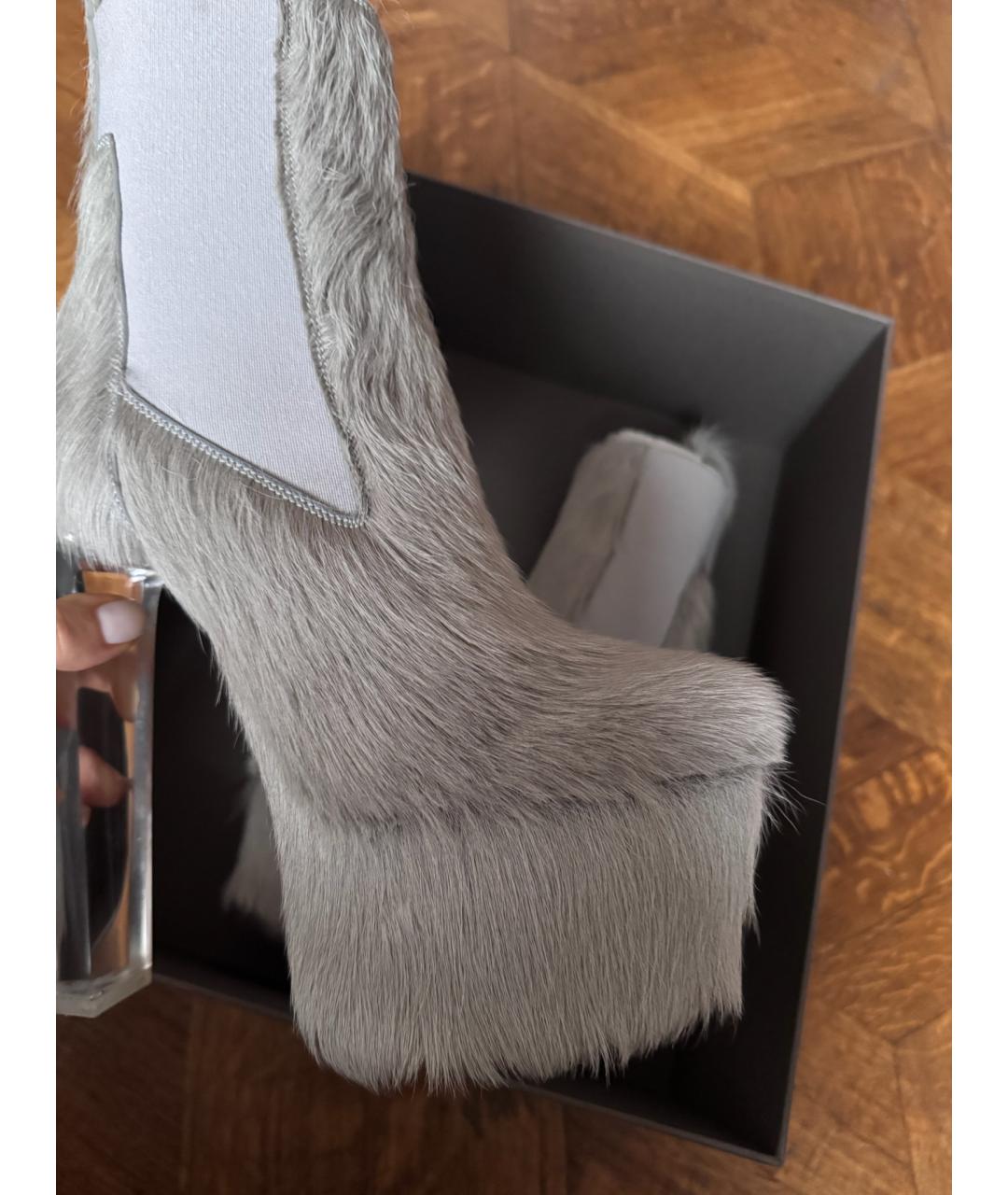 RICK OWENS Серые ботинки, фото 4