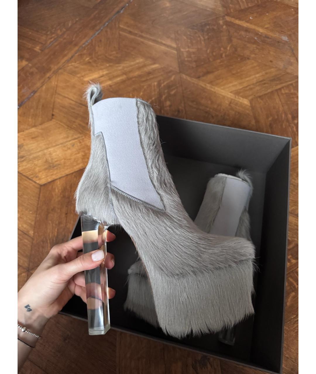 RICK OWENS Серые ботинки, фото 2