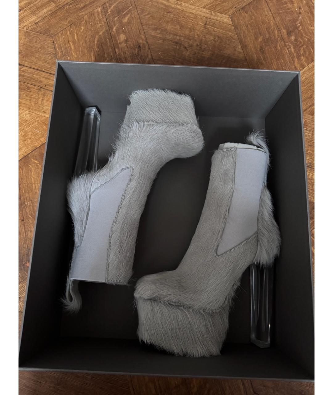 RICK OWENS Серые ботинки, фото 5