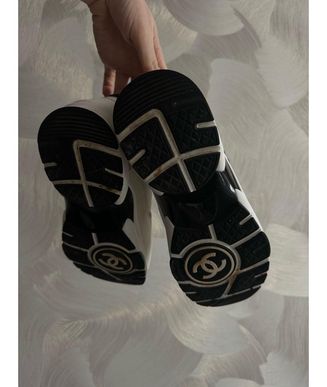 CHANEL Белые кожаные кроссовки, фото 6