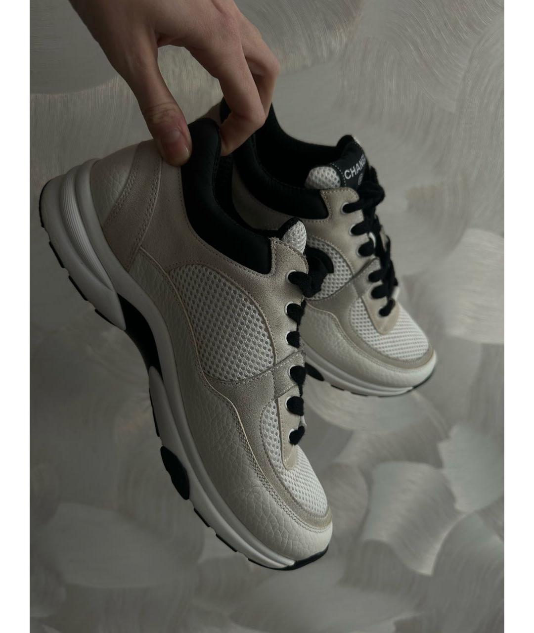 CHANEL Белые кожаные кроссовки, фото 9