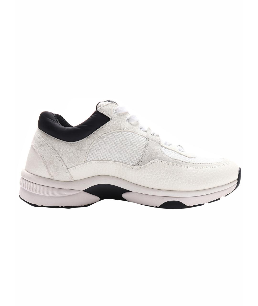 CHANEL Белые кожаные кроссовки, фото 1