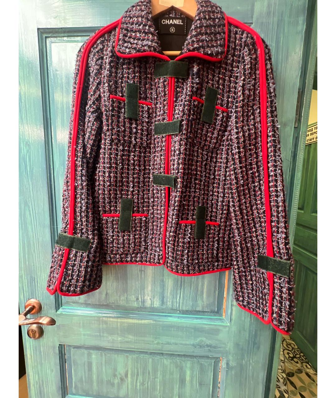 CHANEL Фиолетовый хлопковый жакет/пиджак, фото 9