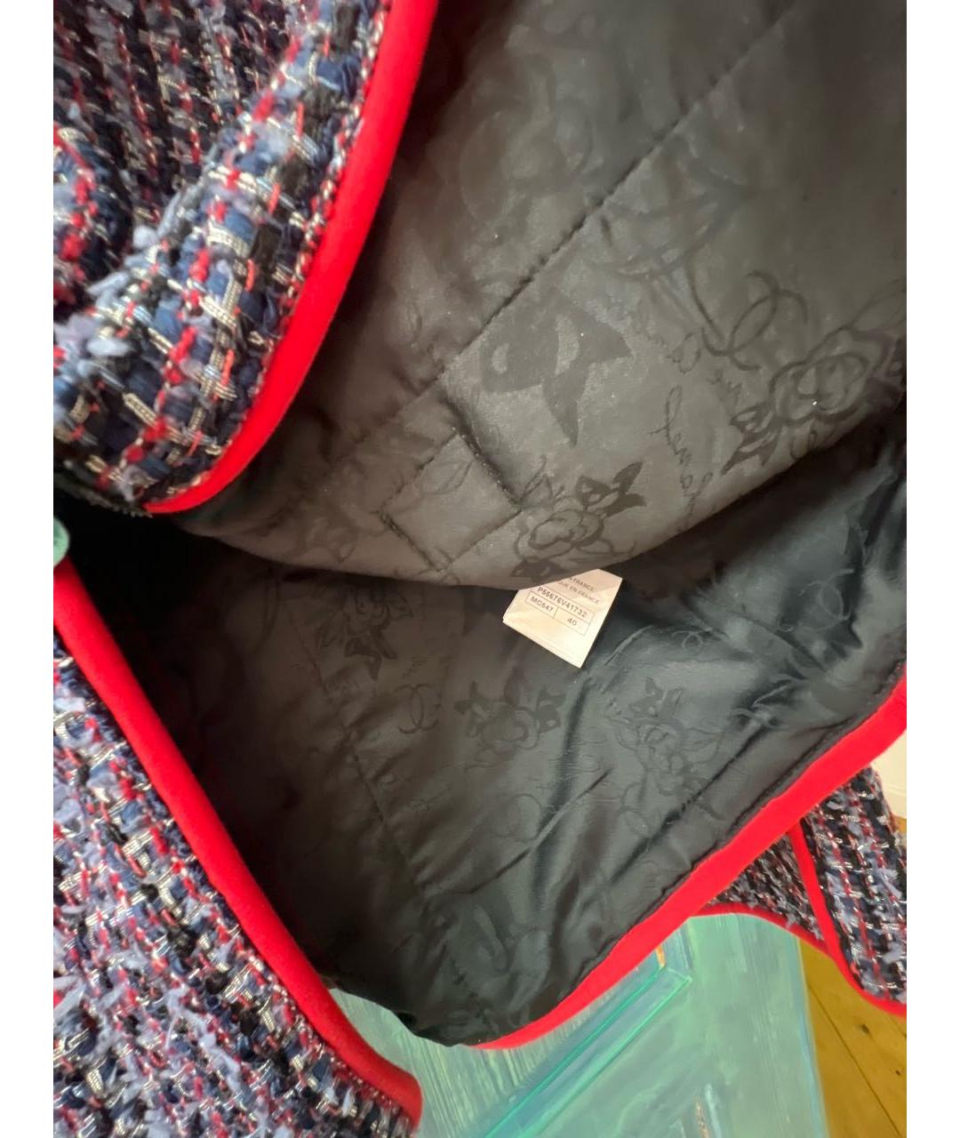 CHANEL Фиолетовый хлопковый жакет/пиджак, фото 5