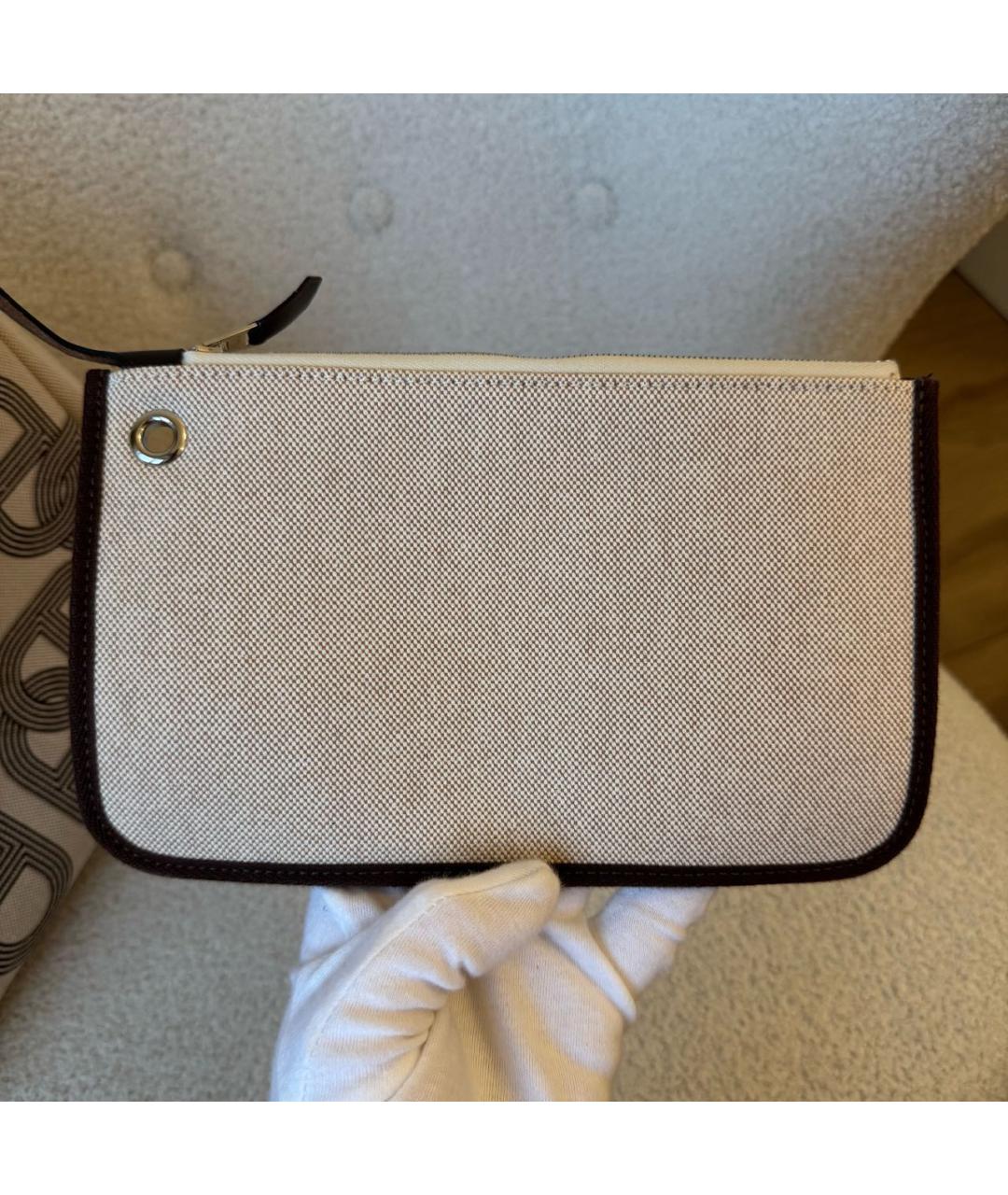 HERMES Коричневая тканевая сумка через плечо, фото 8