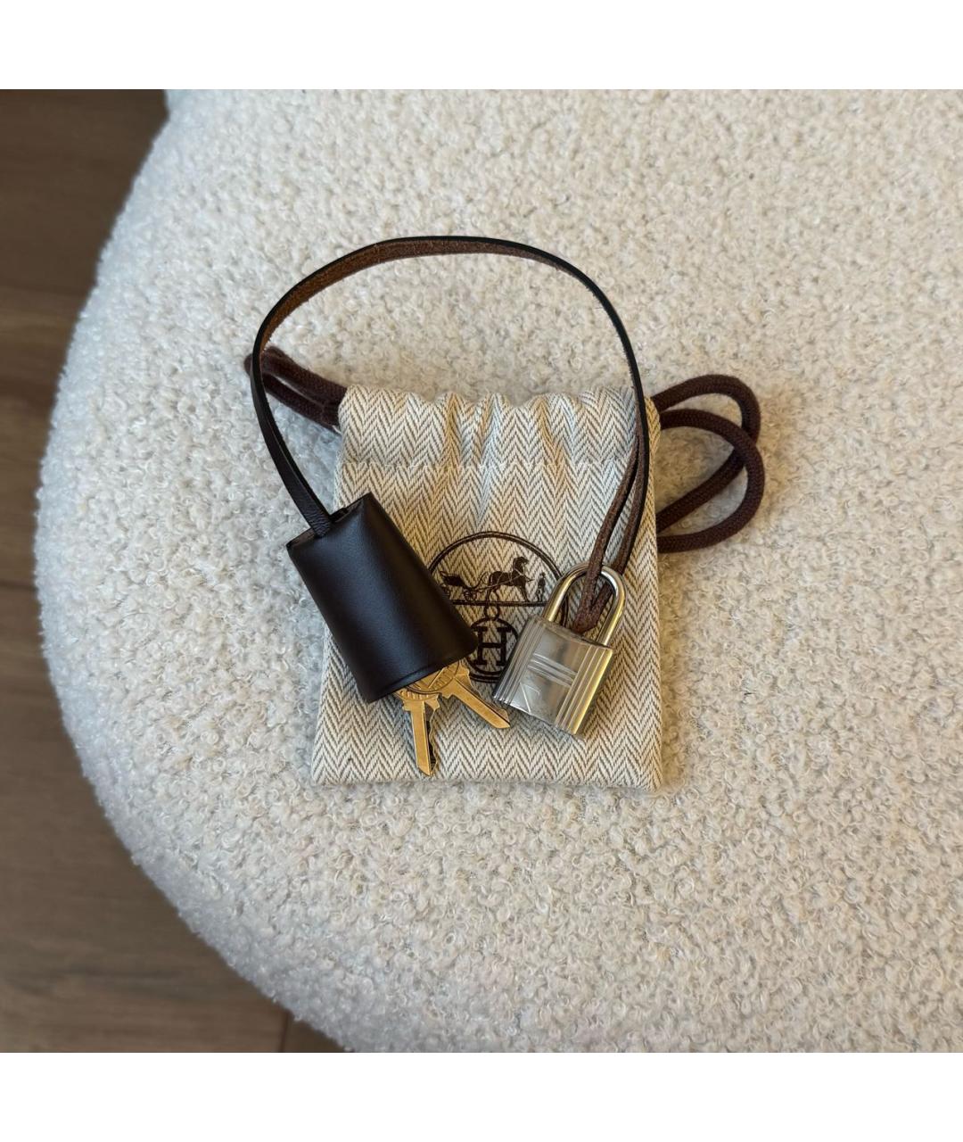 HERMES Коричневая тканевая сумка через плечо, фото 7