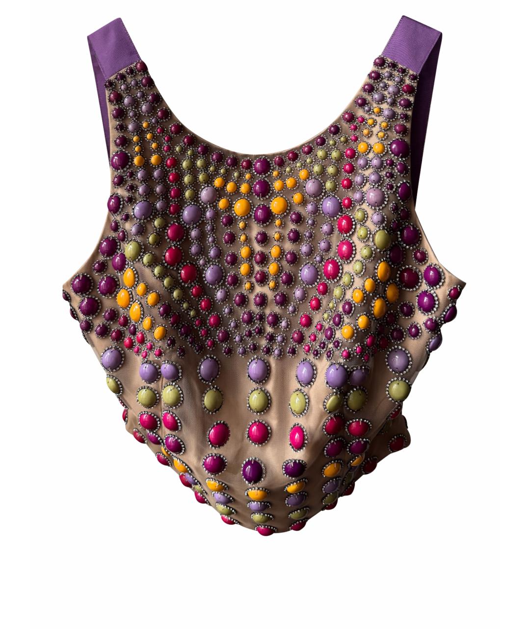 ALBERTA FERRETTI Мульти шелковая майка, фото 1