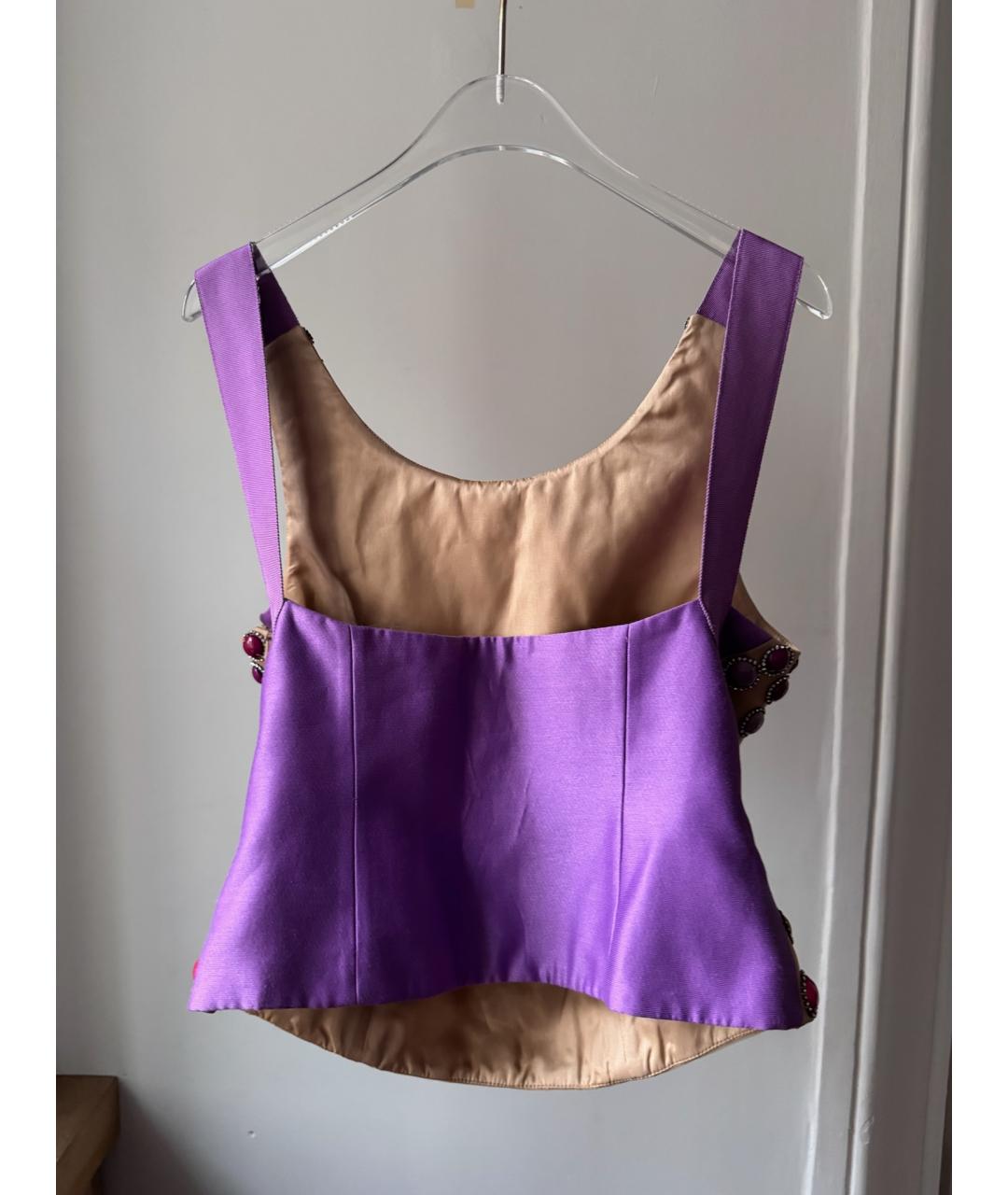 ALBERTA FERRETTI Мульти шелковая майка, фото 4