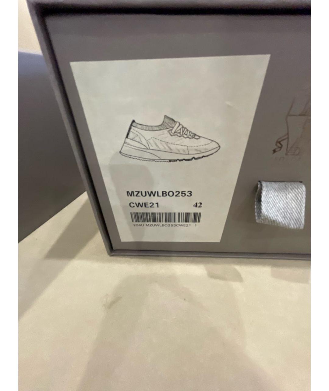 BRUNELLO CUCINELLI Бежевые текстильные низкие кроссовки / кеды, фото 5