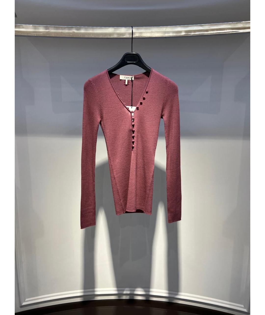 CHLOE Бордовый джемпер / свитер, фото 2