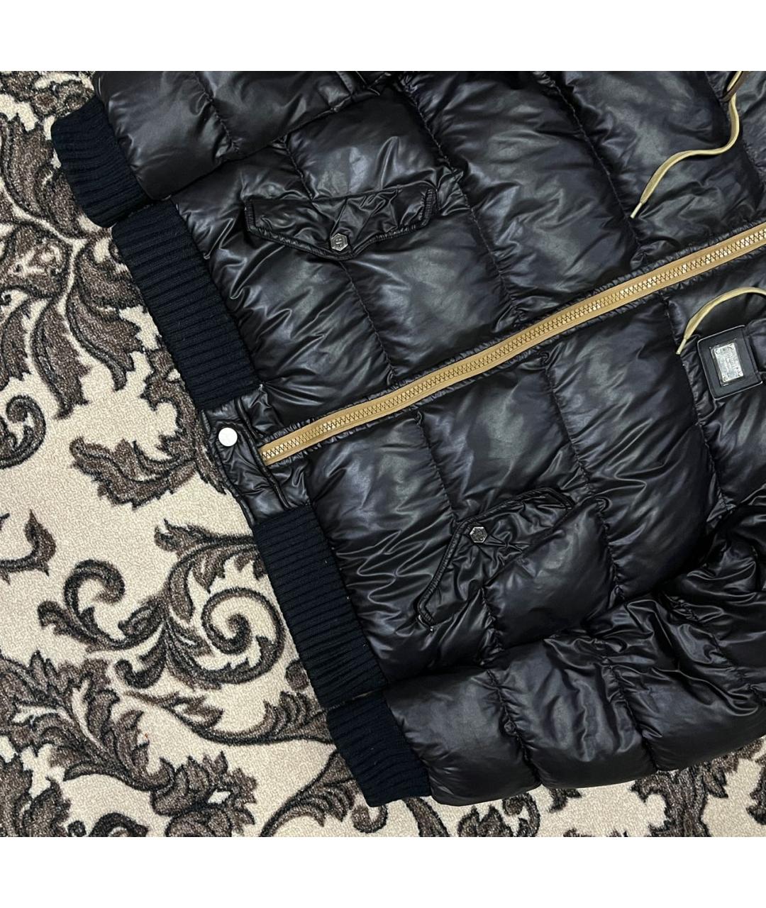 PHILIPP PLEIN Черный полиэстеровый пуховик, фото 4