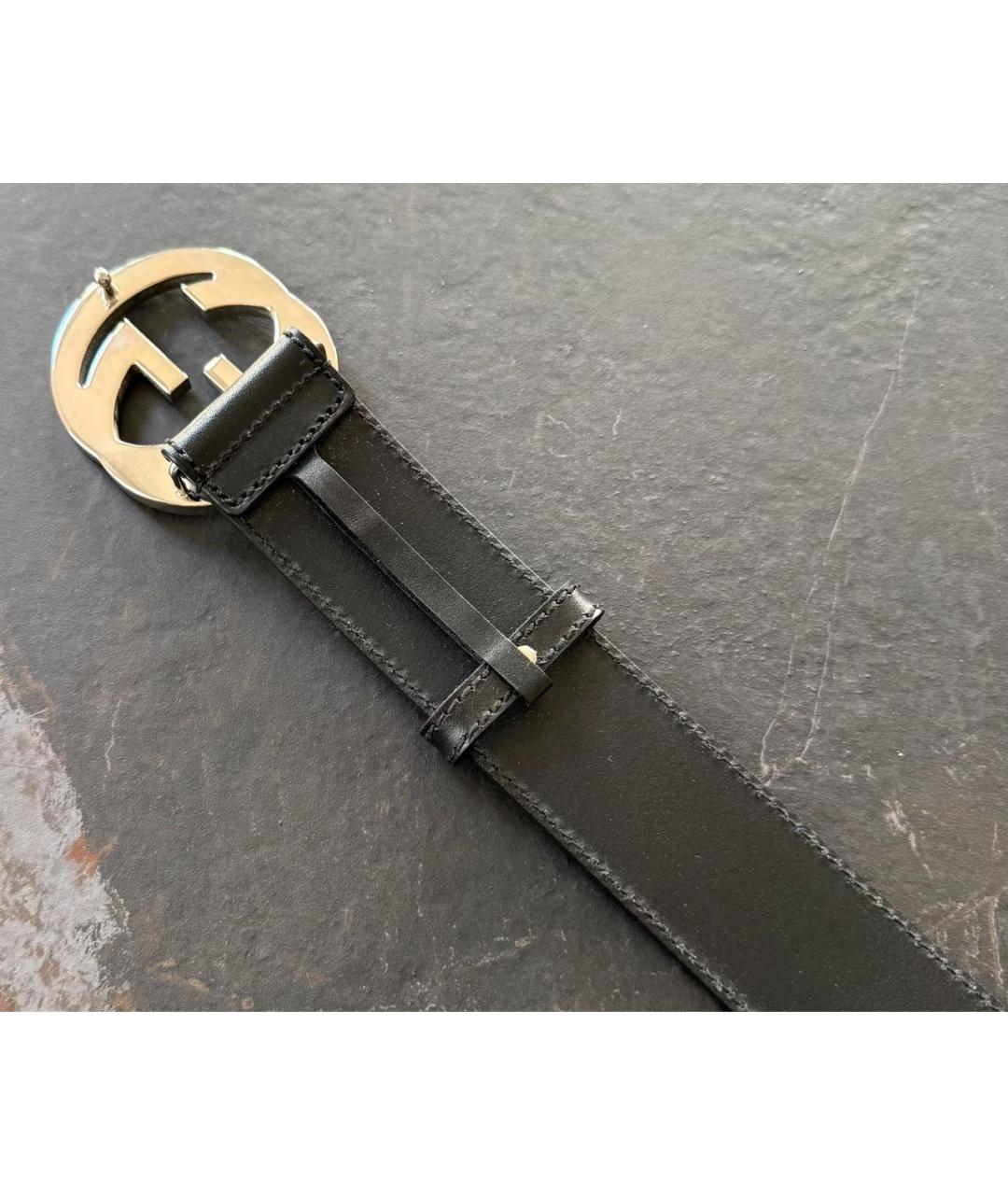GUCCI Черный кожаный ремень, фото 2