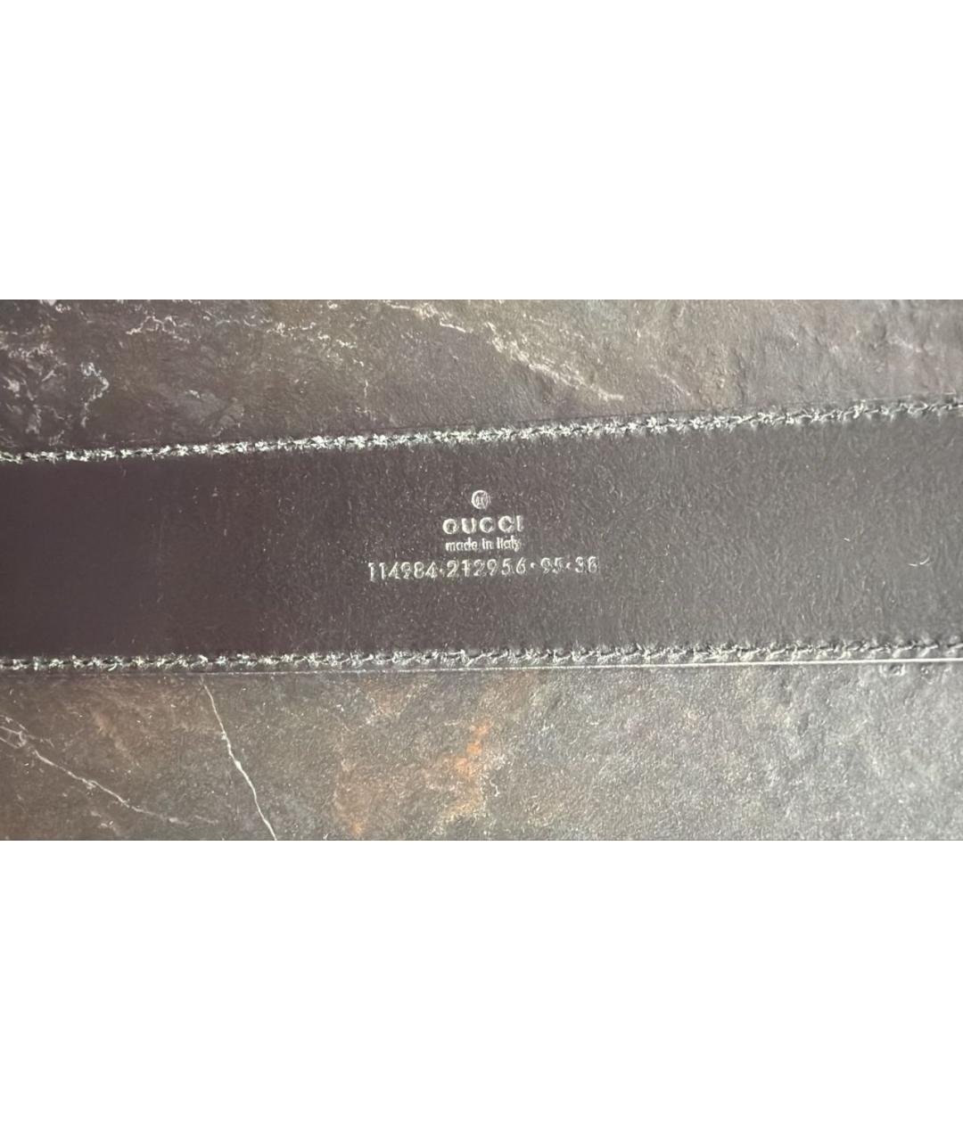 GUCCI Черный кожаный ремень, фото 4