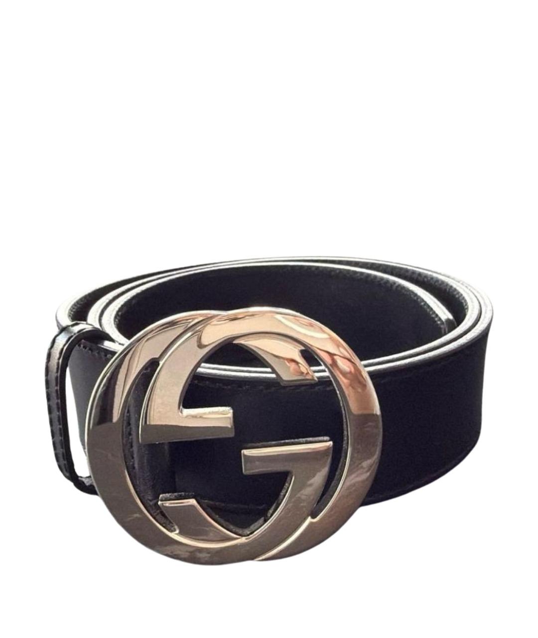 GUCCI Черный кожаный ремень, фото 1