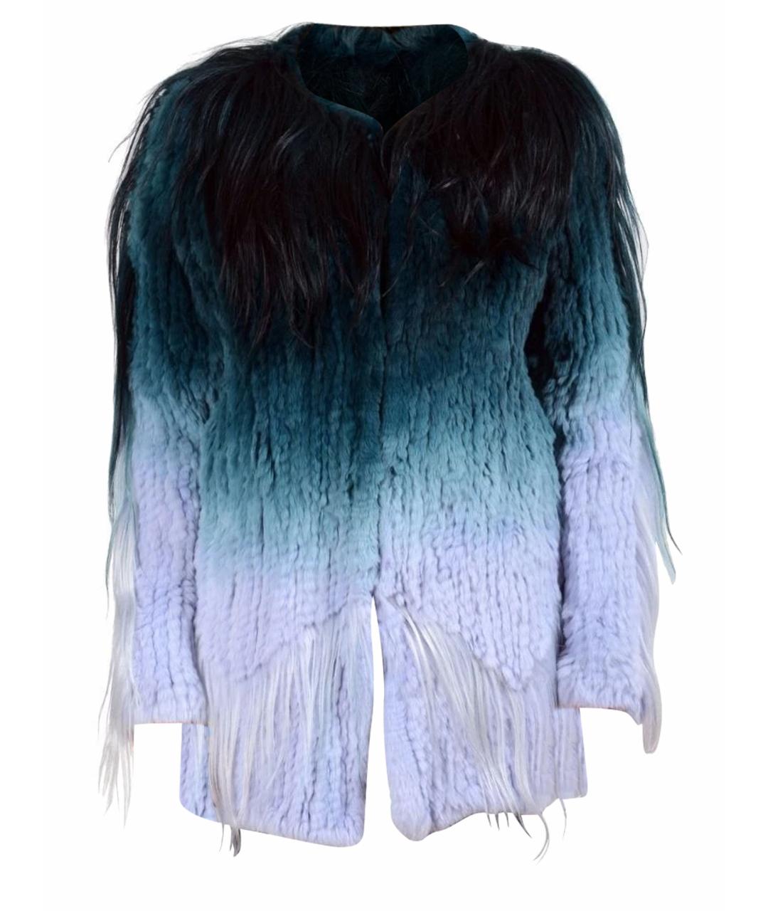 JUST CAVALLI Зеленая меховая шуба, фото 1