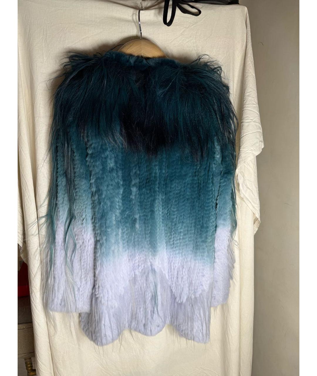 JUST CAVALLI Зеленая меховая шуба, фото 2