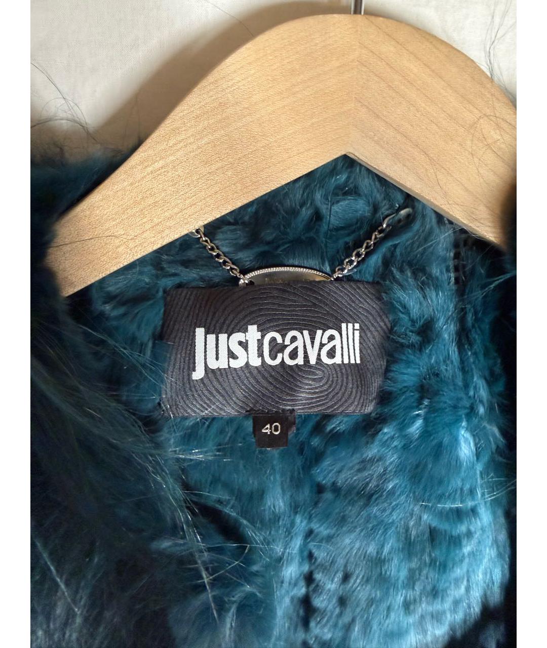 JUST CAVALLI Зеленая меховая шуба, фото 3