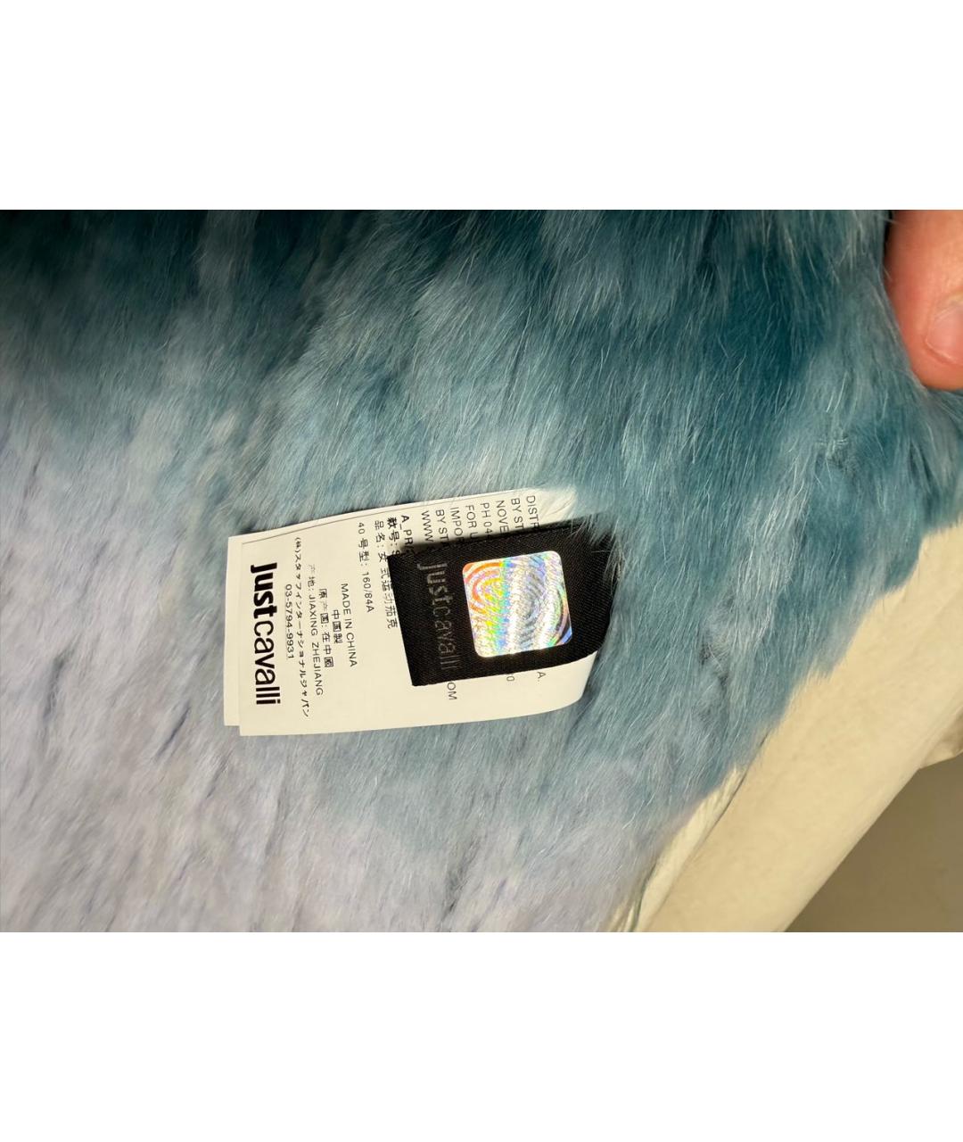 JUST CAVALLI Зеленая меховая шуба, фото 4