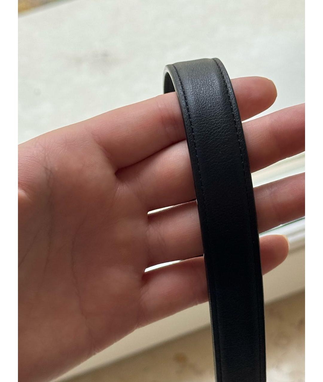 SAINT LAURENT Черный кожаный ремень, фото 3
