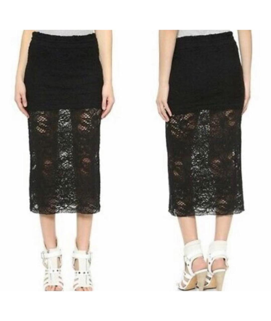 IRO Черная хлопковая юбка миди, фото 8