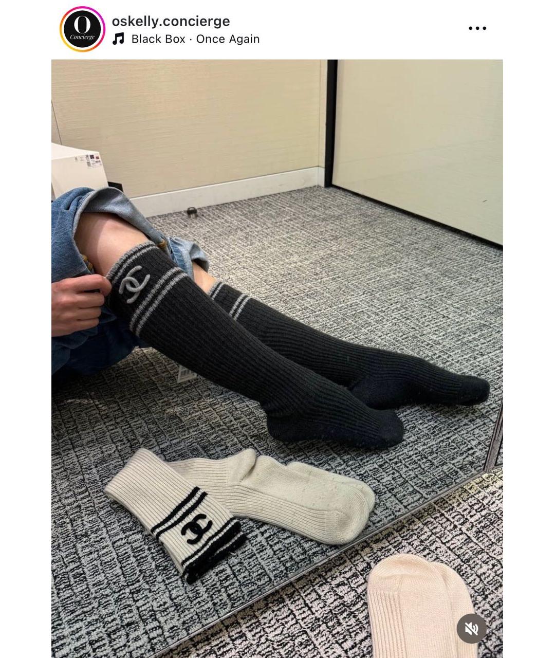 CHANEL Черные носки, чулки и колготы, фото 4