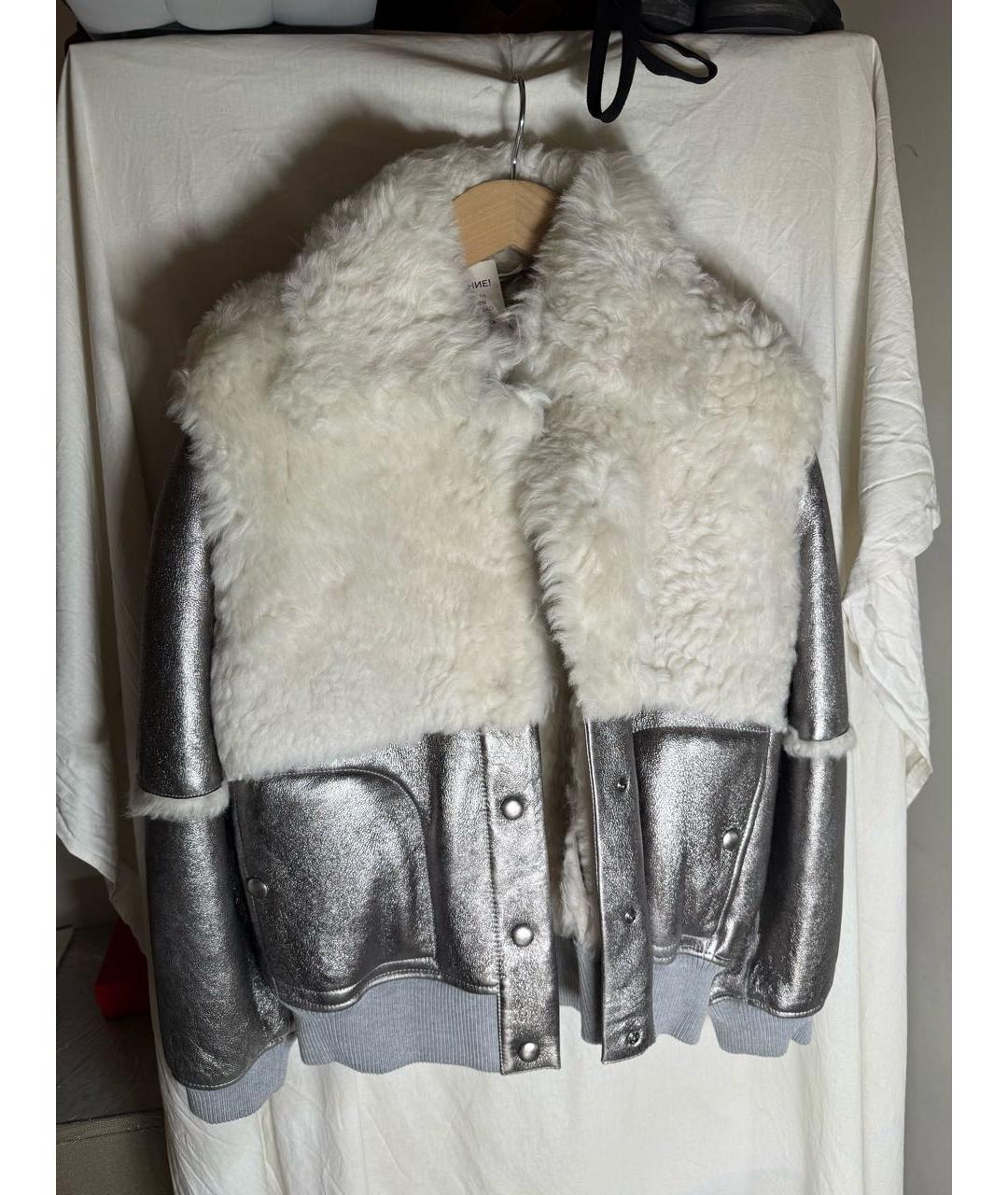 SEE BY CHLOE Серебряная кожаная куртка, фото 6
