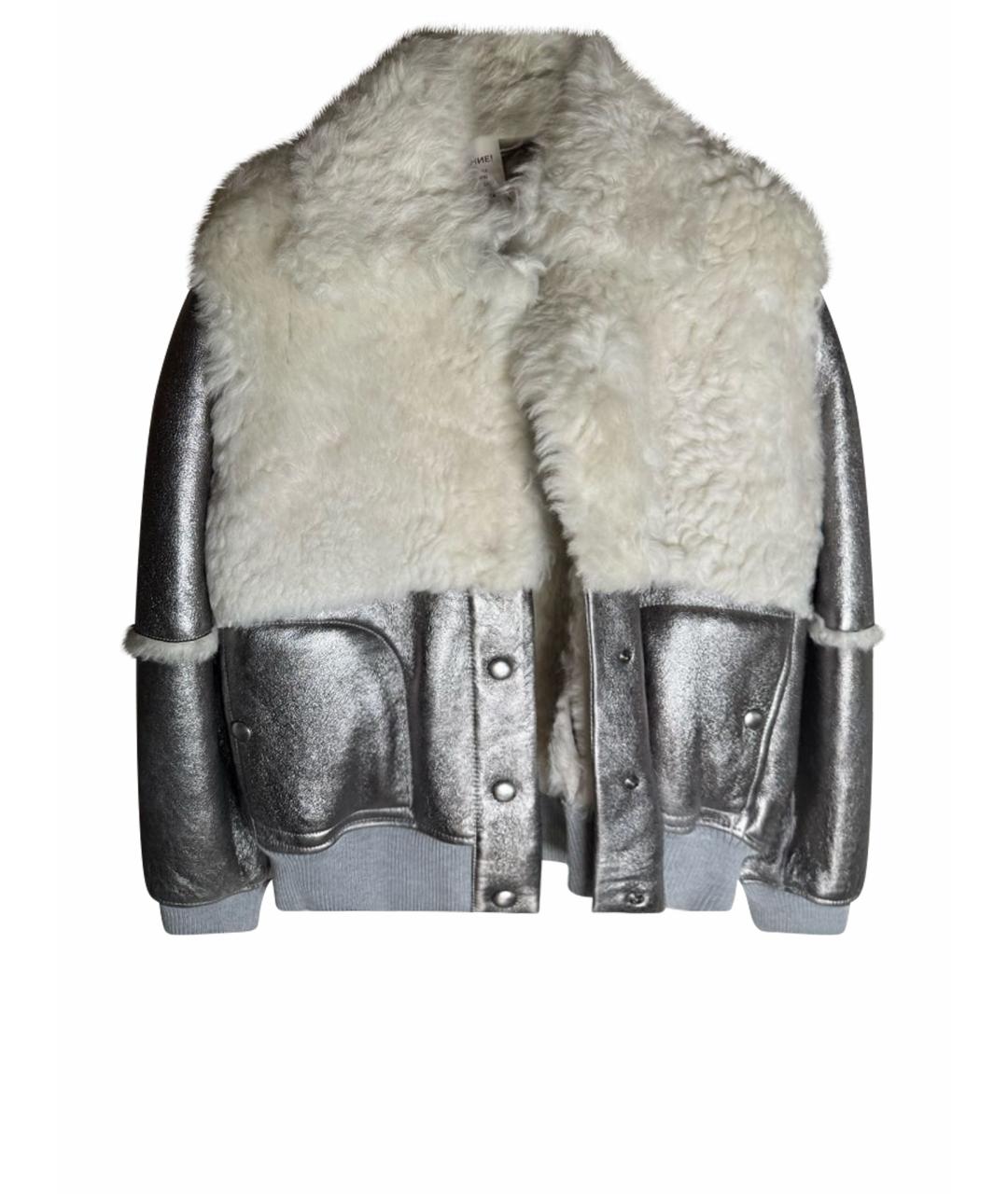 SEE BY CHLOE Серебряная кожаная куртка, фото 1