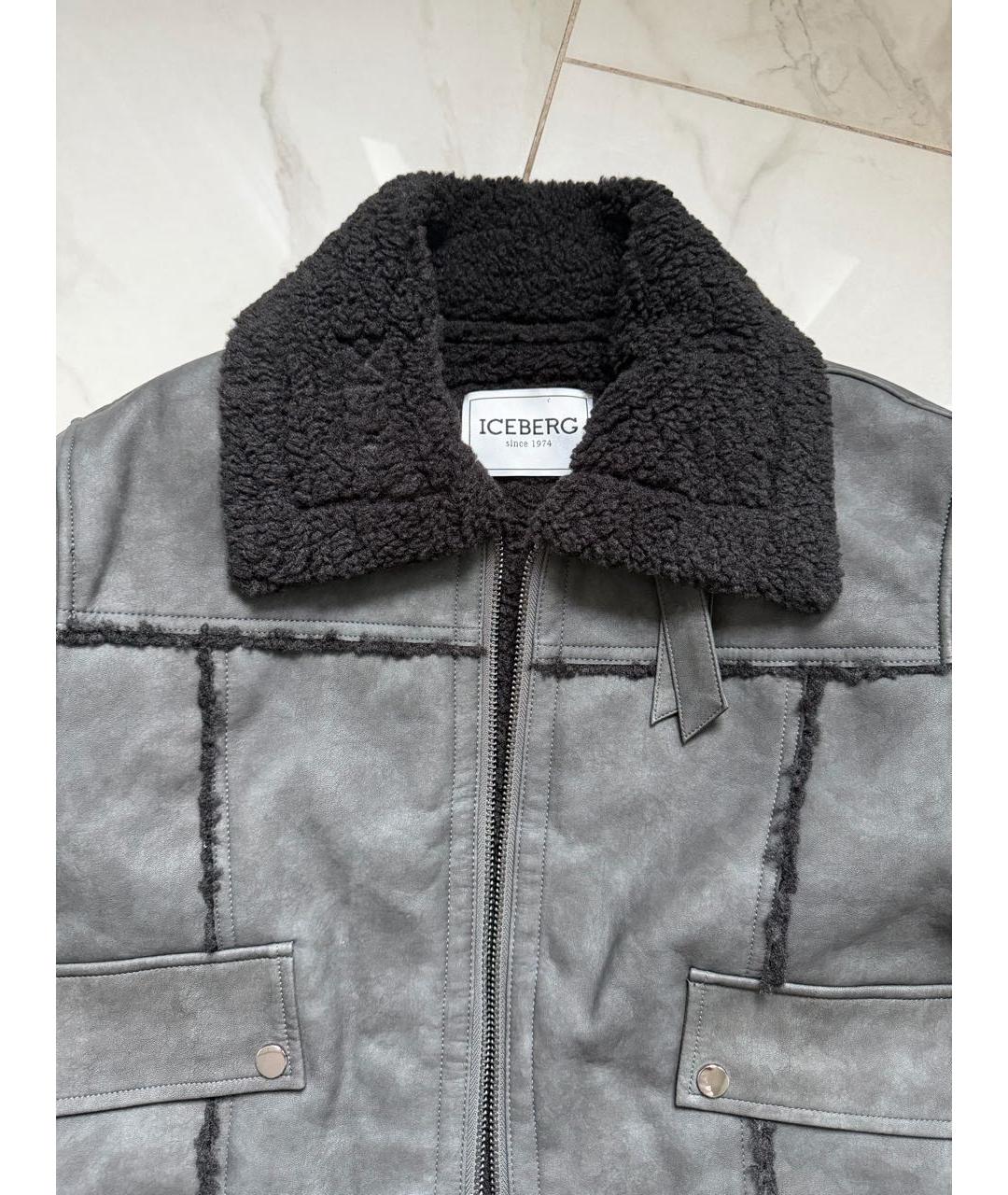 ICEBERG Серая меховая дубленка, фото 4