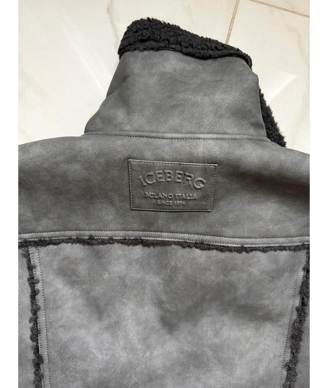 ICEBERG Серая меховая дубленка, фото 3