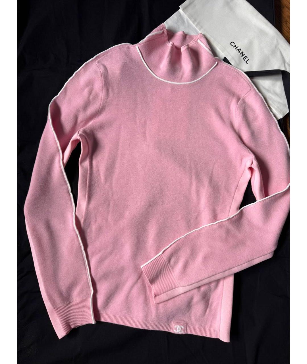 CHANEL Розовая шерстяная водолазка, фото 4