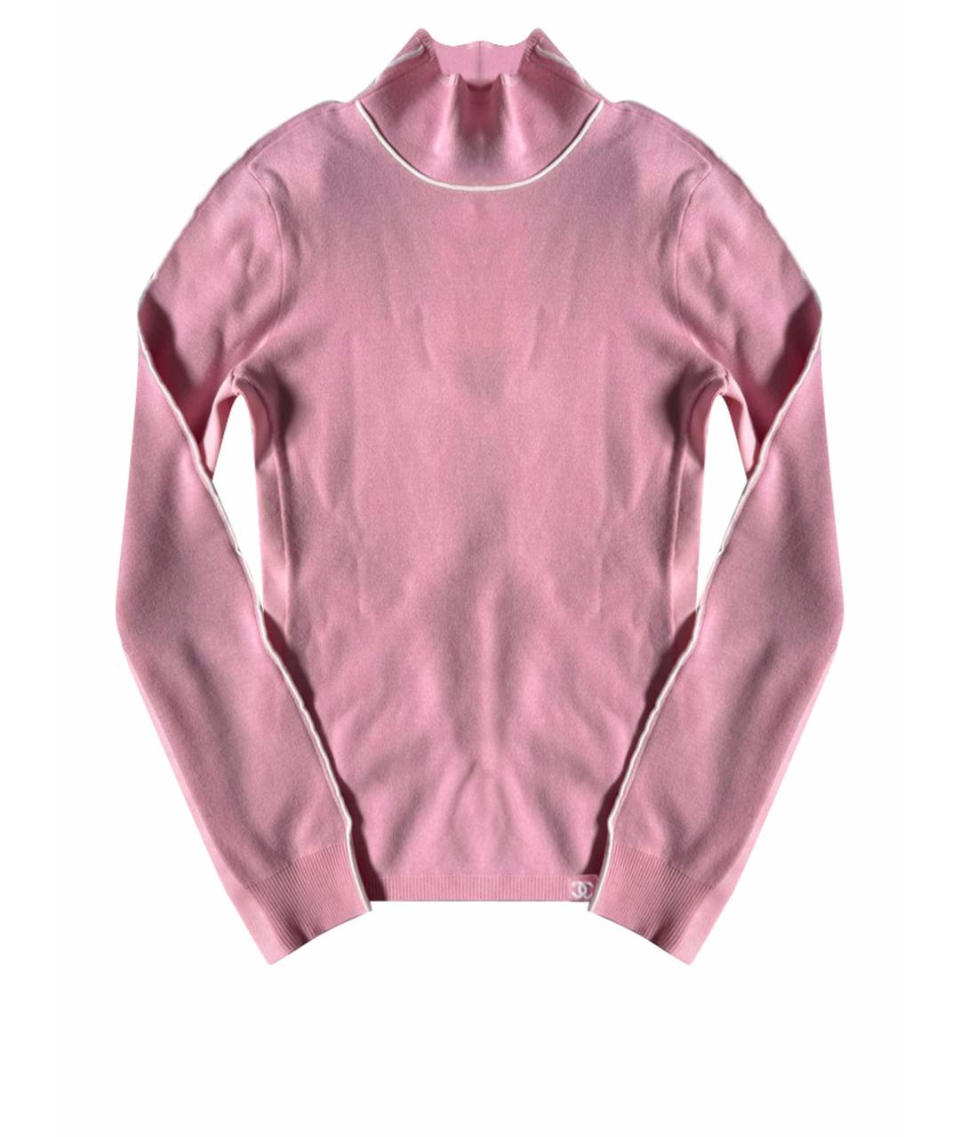 CHANEL Розовая шерстяная водолазка, фото 1