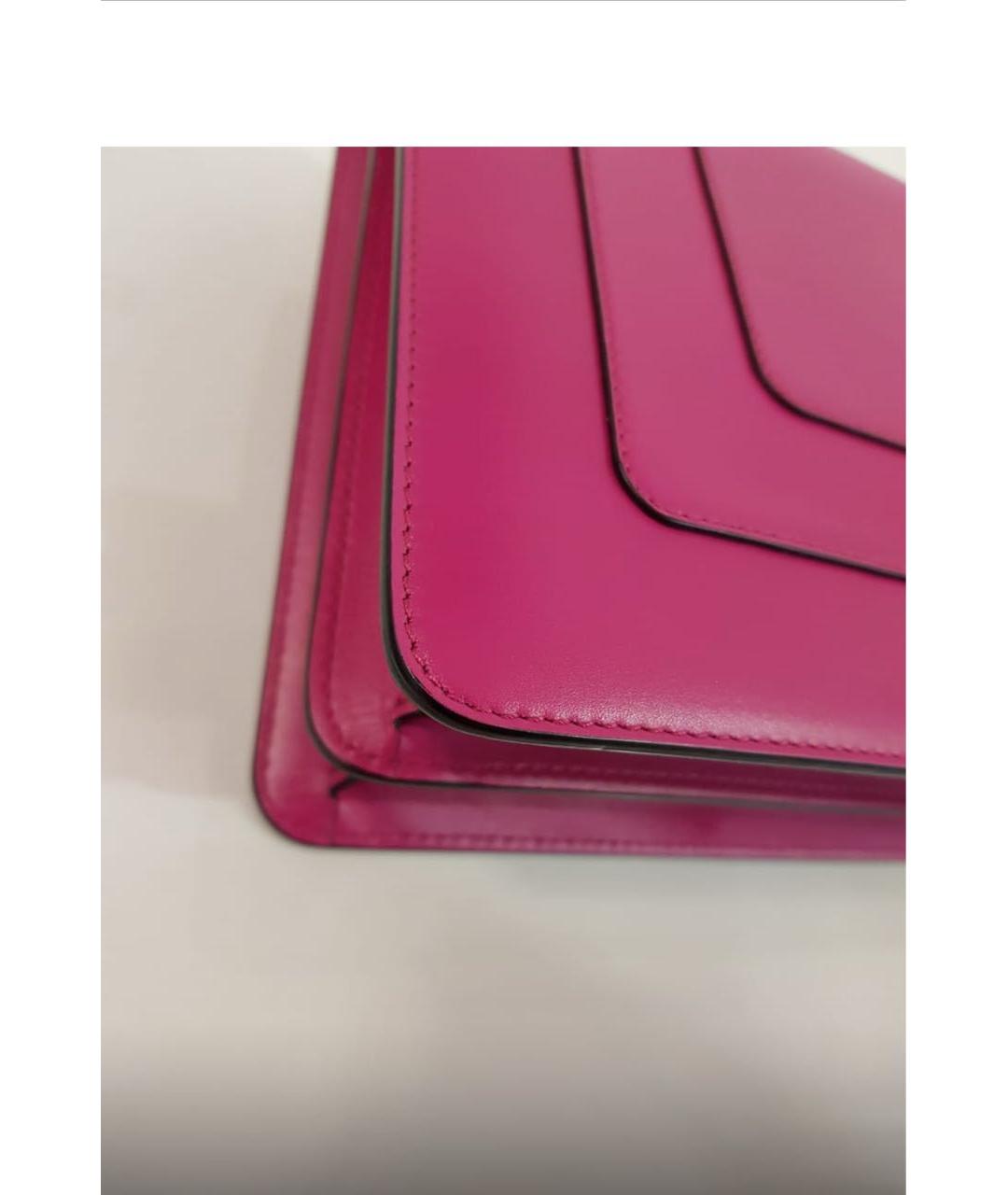 BVLGARI Фуксия кожаная сумка с короткими ручками, фото 4