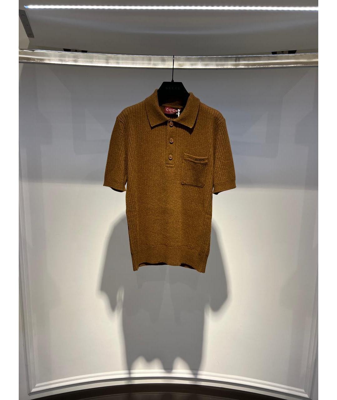 GUCCI Коричневое поло с коротким рукавом, фото 2