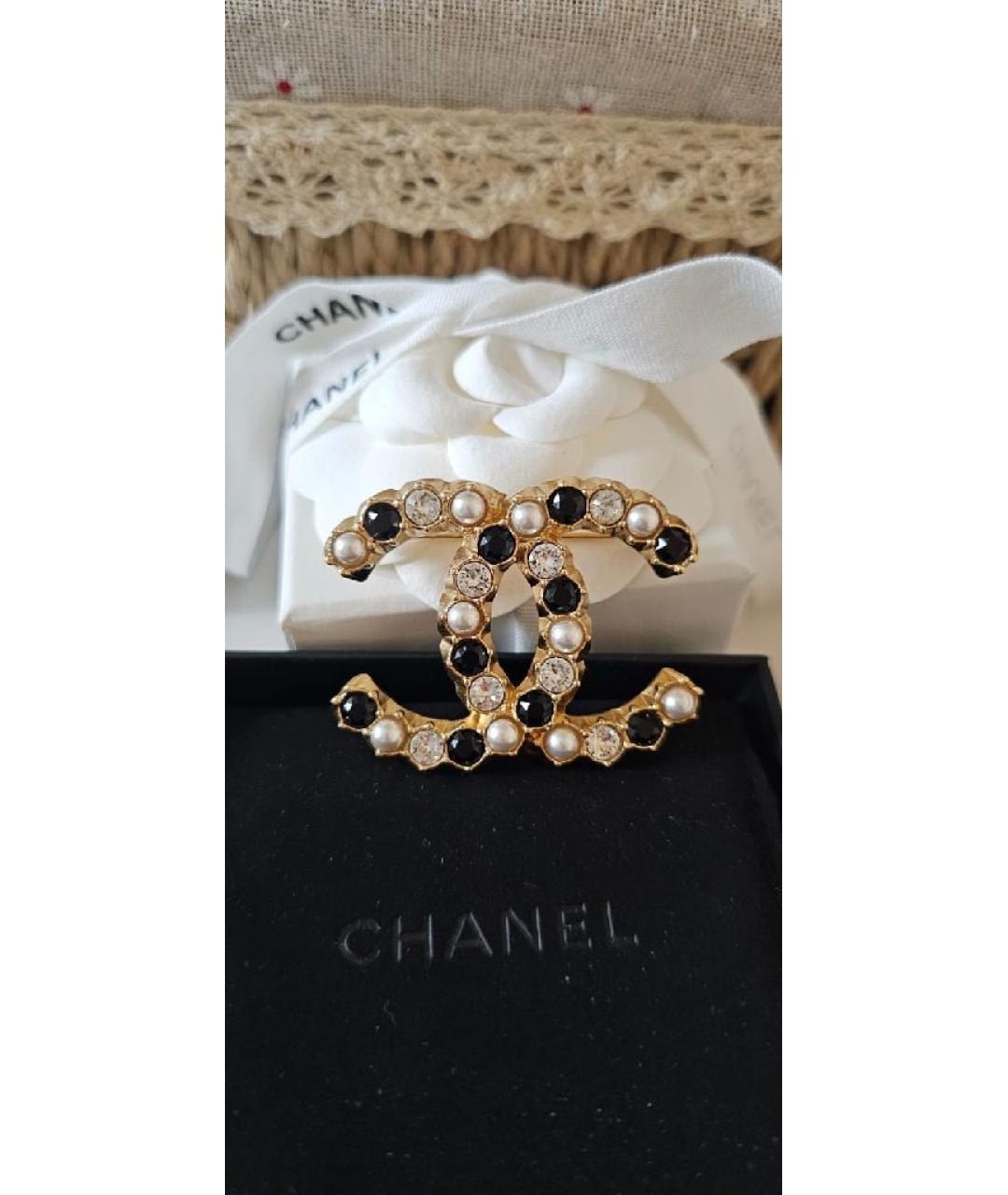 CHANEL Золотая металлическая булавка / брошь, фото 9