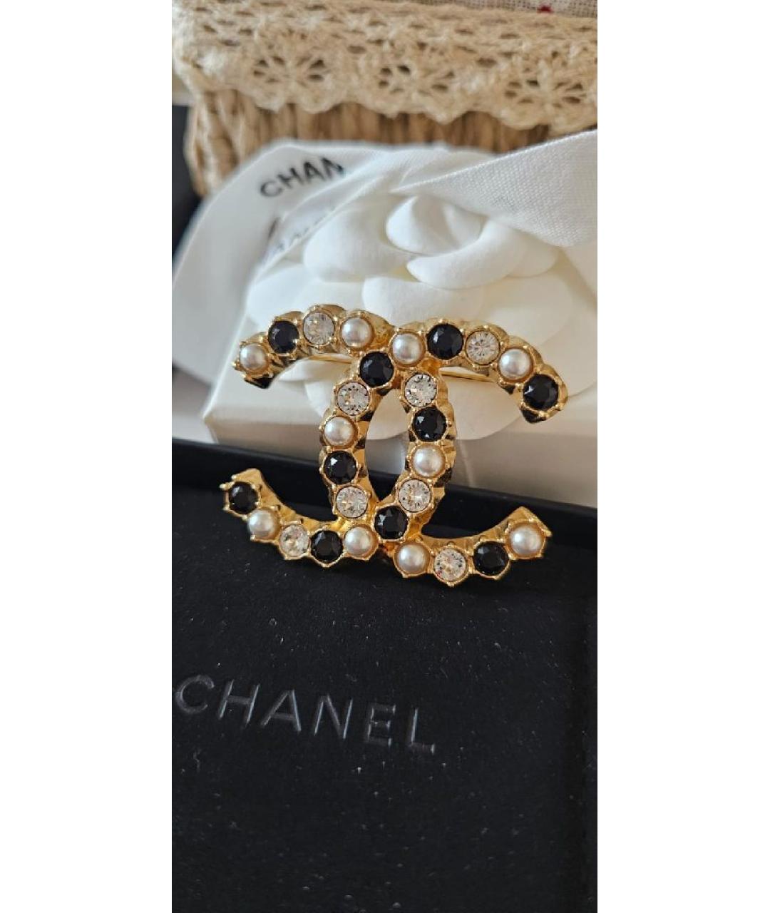 CHANEL Золотая металлическая булавка / брошь, фото 2