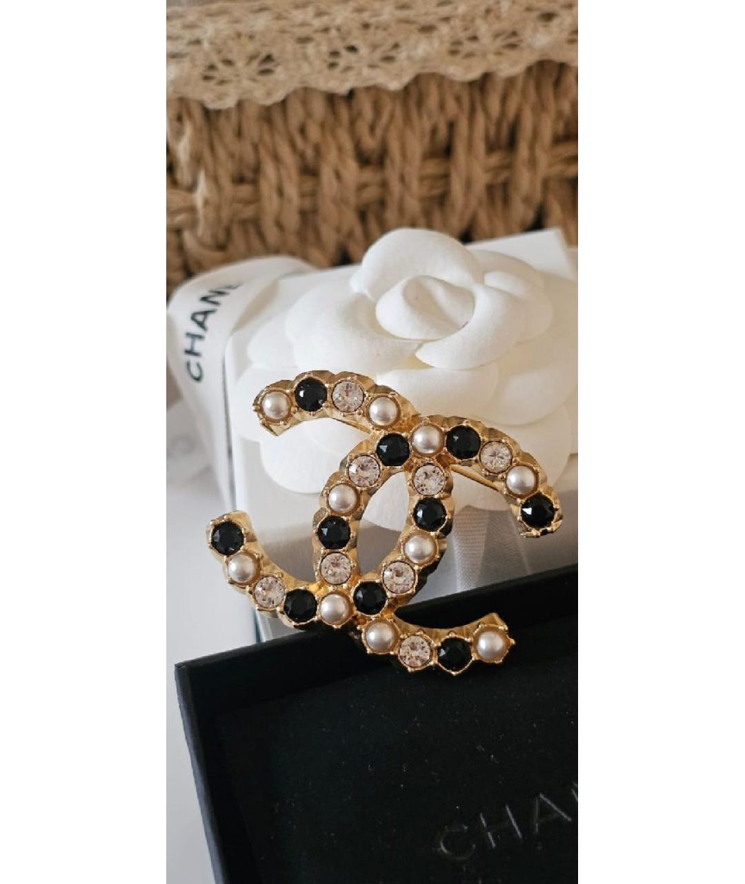 CHANEL Золотая металлическая булавка / брошь, фото 5