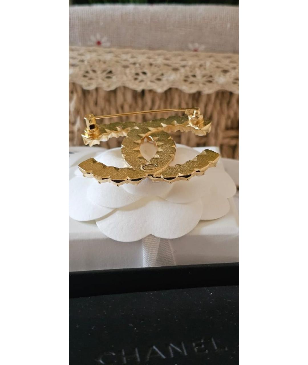 CHANEL Золотая металлическая булавка / брошь, фото 7